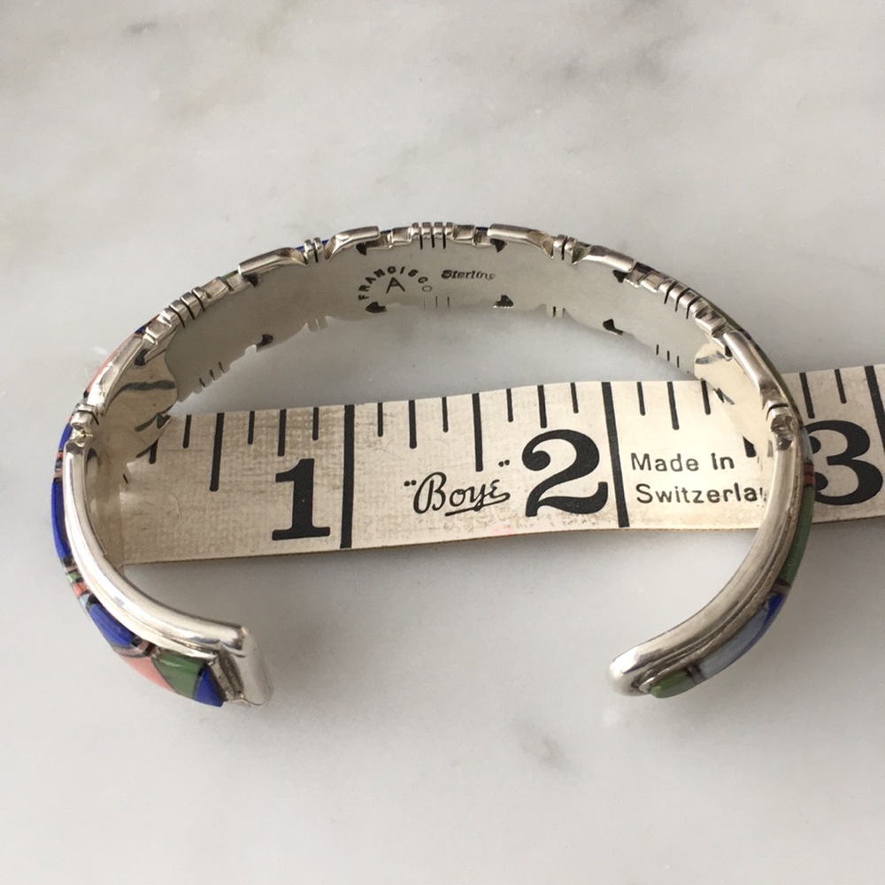Sold Vintage Navajo A. Francisco Multi Stone Bracelet - Picture 13 of 15